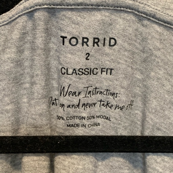 Torrid Simple Gray V-Neck - Picture 2 of 3